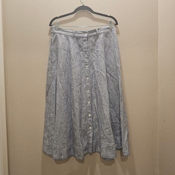 Polo Ralph Lauren Dresses & Skirts - Ralph Lauren Polo Striped Linen Midi Skirt Size 10